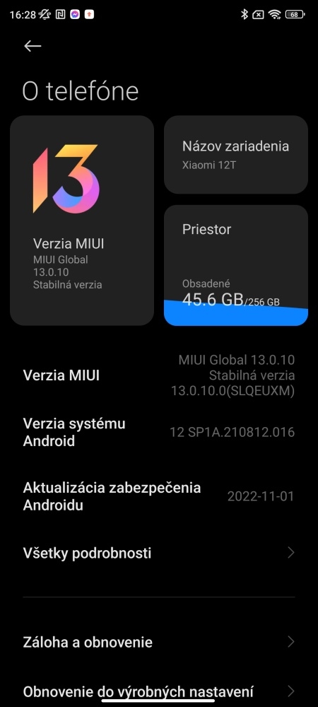 Xiaomi 12T so systémom MIUI 13