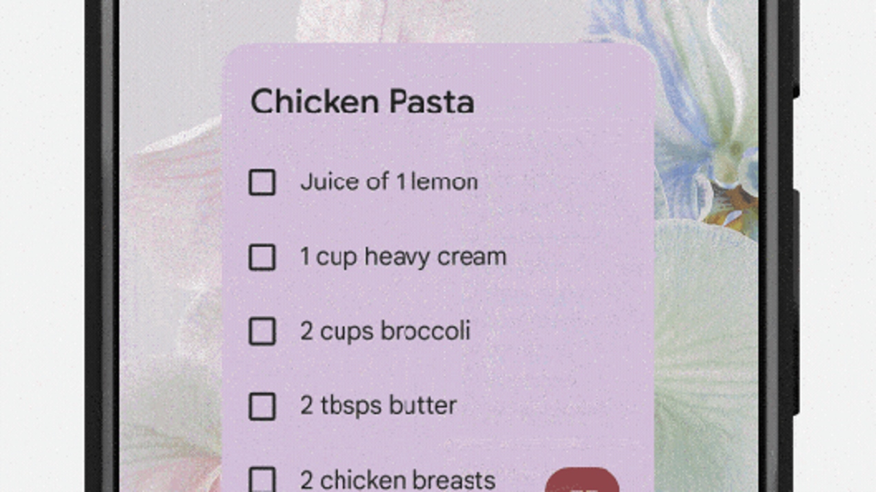 Google vylepšuje widget pre aplikáciu s poznámkami