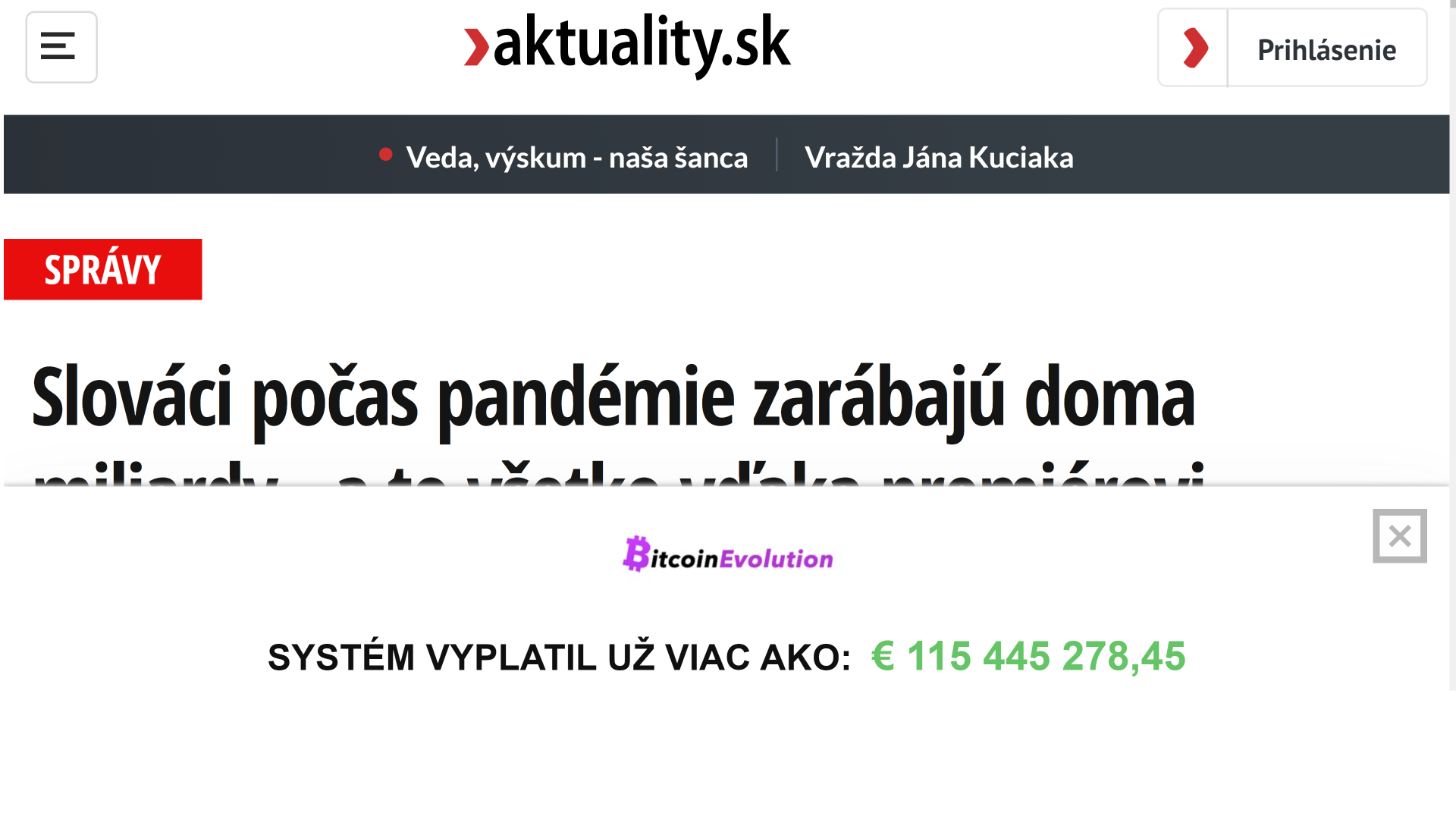 Aktuality.sk sa stali terčom podvodu: Tento článok nezverejnili