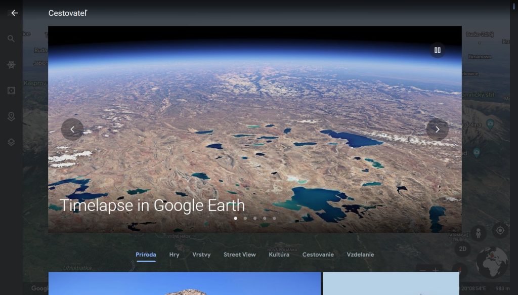 Timelaps v Google Earth
