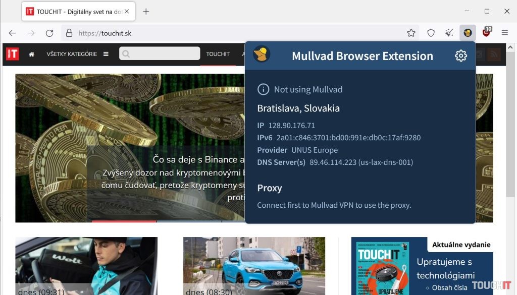 mullvad browser connection