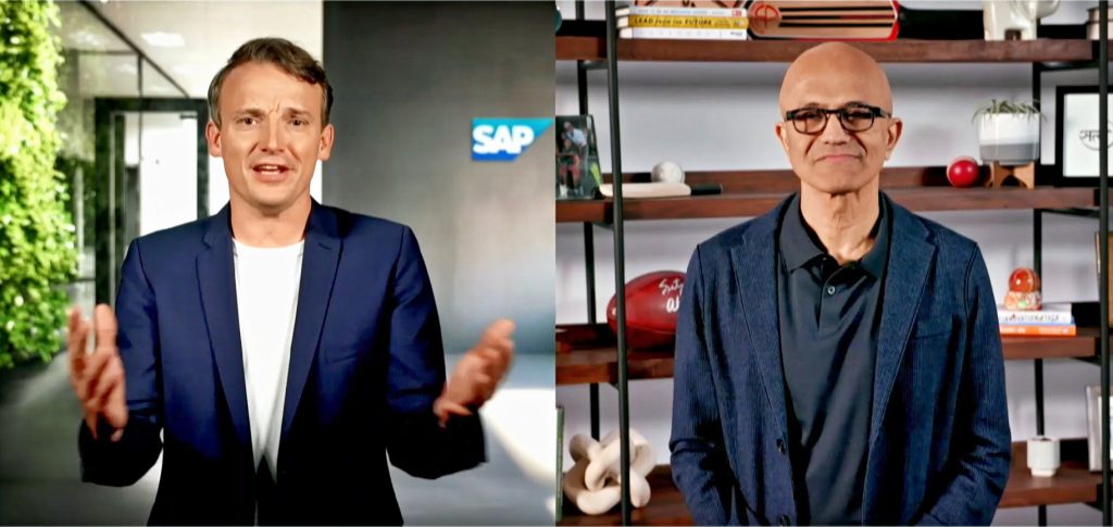 Spoločné vystúpenie Christiana Kleina (SAP) a Satya Nadela (Microsoft)
