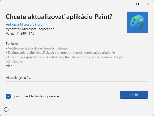aktualizacia skicar cez ms store