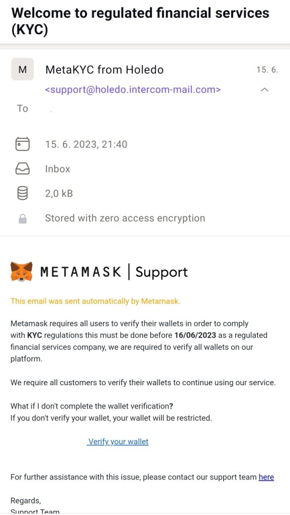 fake metamask email