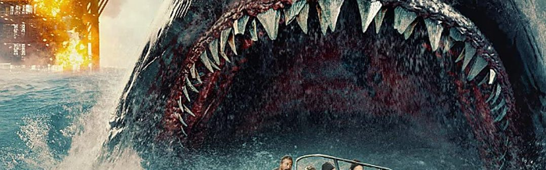 megalodon otvorene celuste na mori