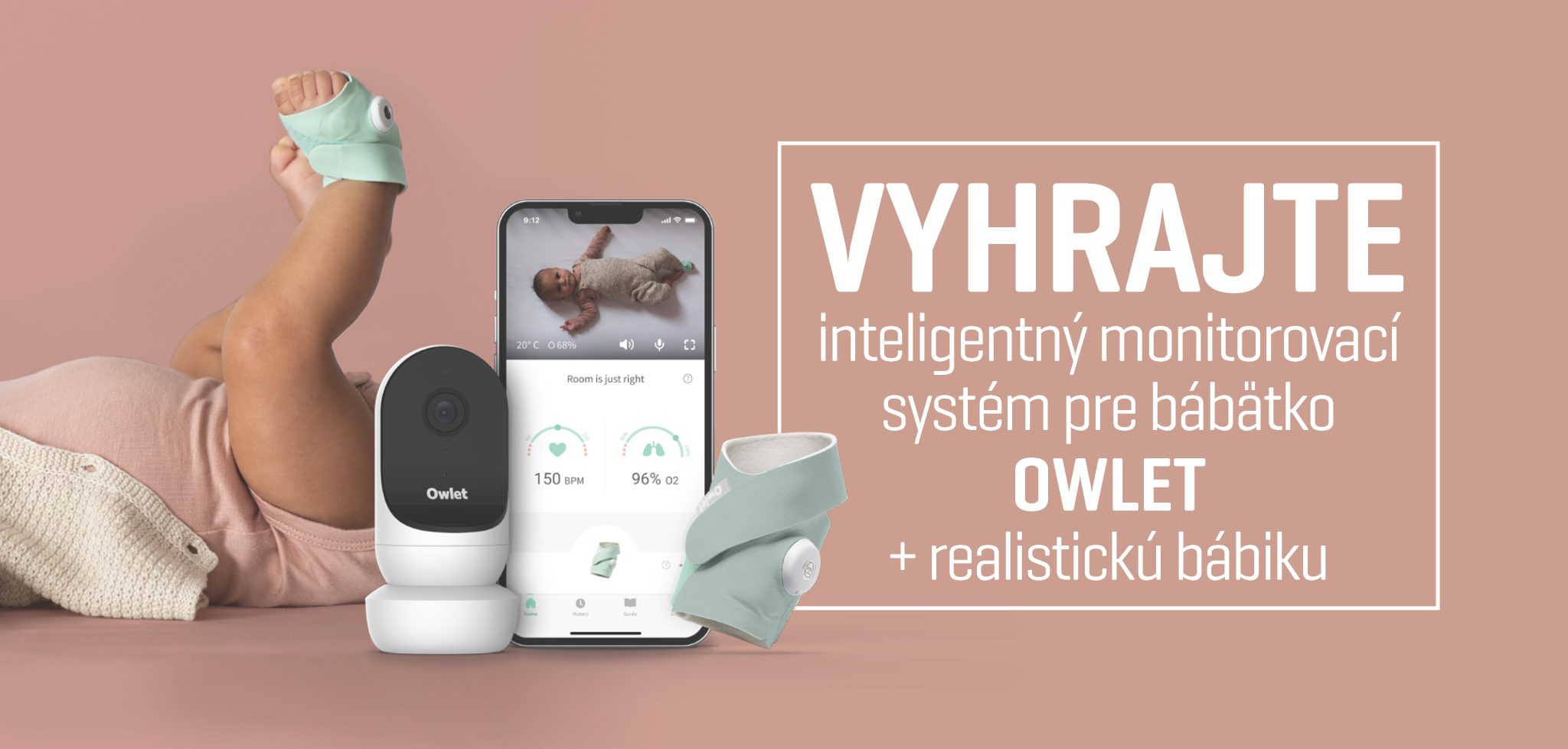 Vyhrajte inteligentný monitorovací systém pre bábätko – Owlet duo (ponožka + kamera)
