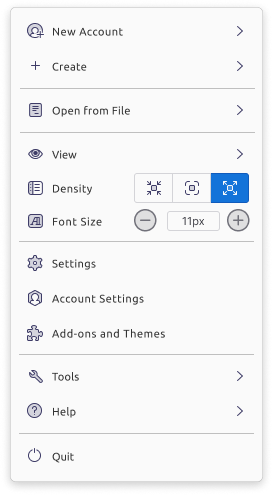 Thunderbird 115 nove rozhranie