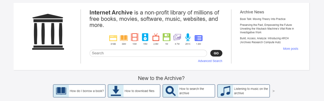 internet archive hlavna stranka