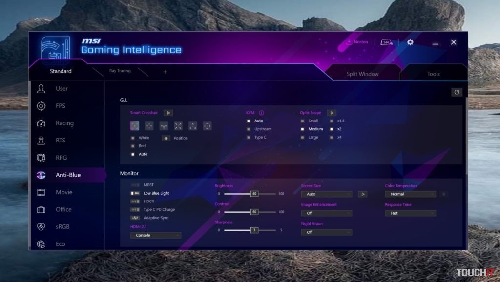 MSI softvér Gaming Intelligence