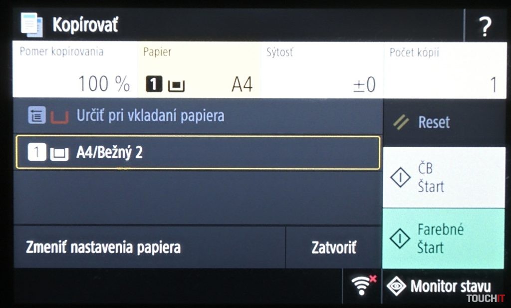 canon i-sensys mf657cdw displej