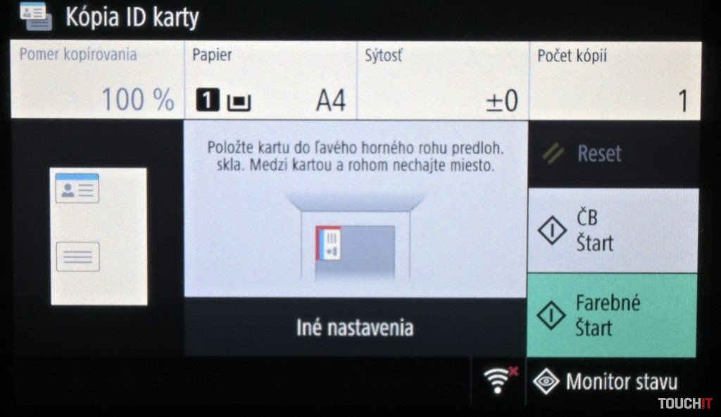 canon i-sensys mf657cdw displej