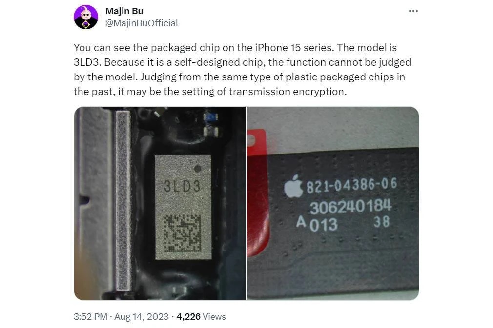 Záhadný čip 3LD3 v iPhone 15