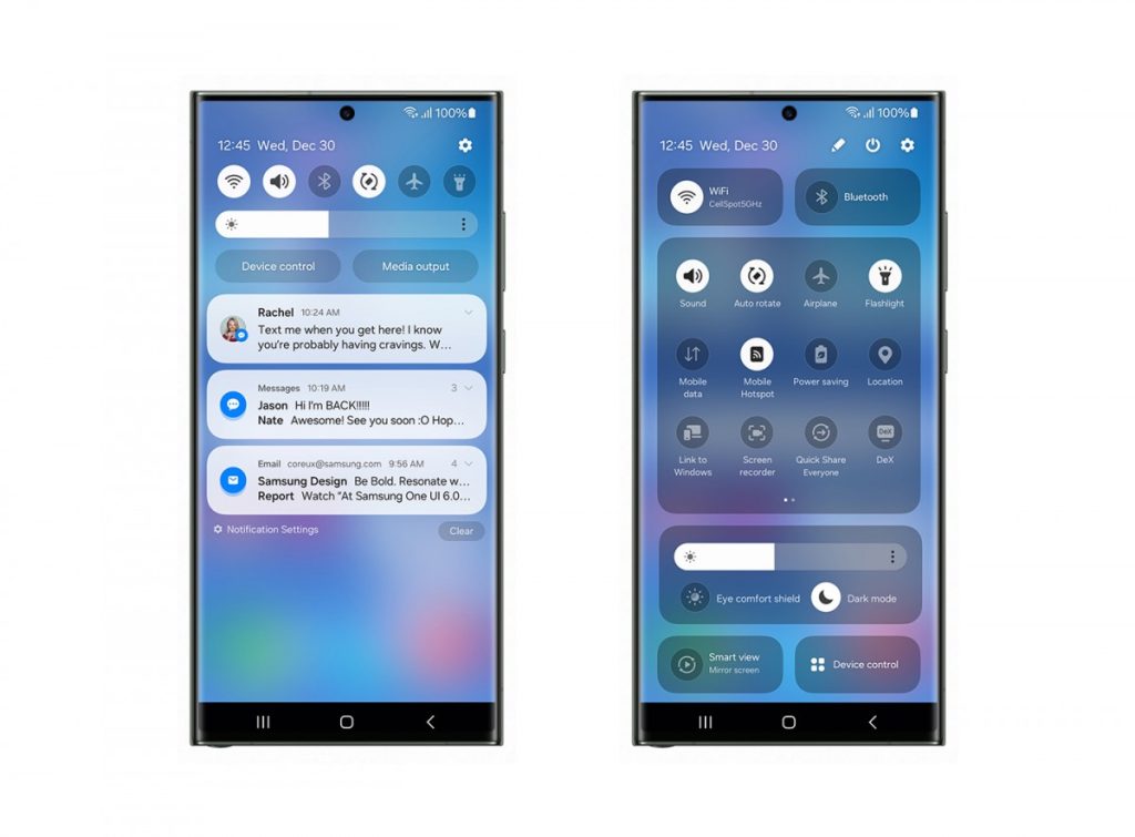 Snímka obrazovky rozhrania Samsung Galaxy One UI 6.0