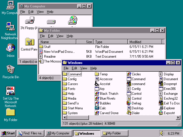 windows 95 rozhranie