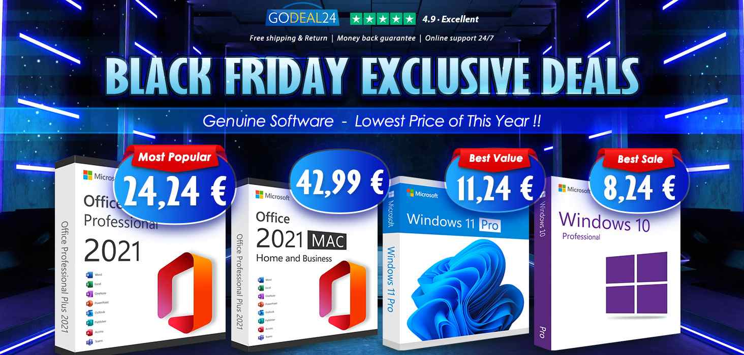 Výpredaj Godeal24 Black Friday pokračuje s doživotnými licenciami Office 2021 už za 24,24€ pre používateľov Mac aj Windows, takže nakupujte včas a užívajte si!
