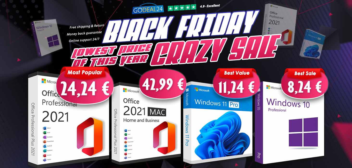 Žiadne predplatné, získajte doživotný prístup k Office 2021 Pro len za 24,24 € na Godeal24 Black Friday Software Sale!