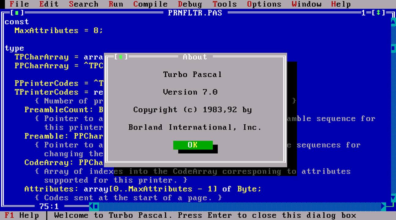 Turbo Pascal oslávil 40 rokov. Poznáte ho?