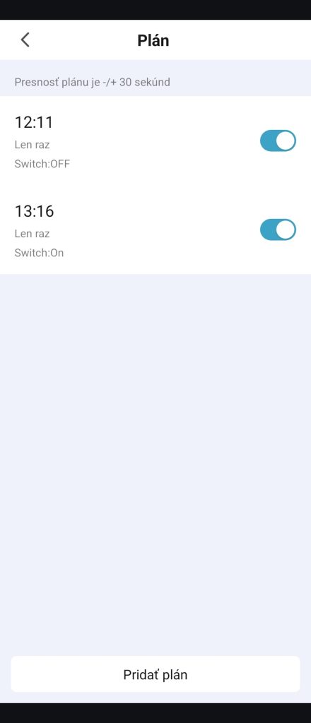 Plán činnosti vypínača