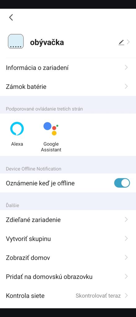 Informácie o vypínači