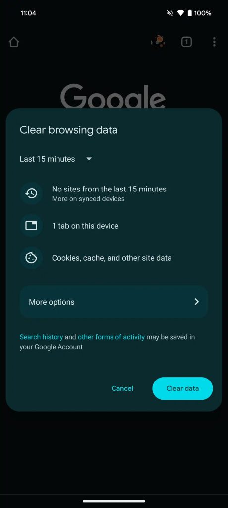 chrome-android cistenie historie