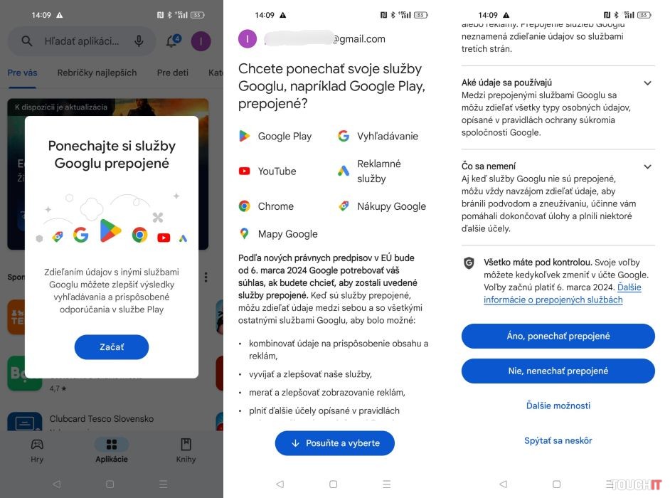Google už prostredníctvom obchodu Google Play informuje o zmenách v spracovaní údajov
