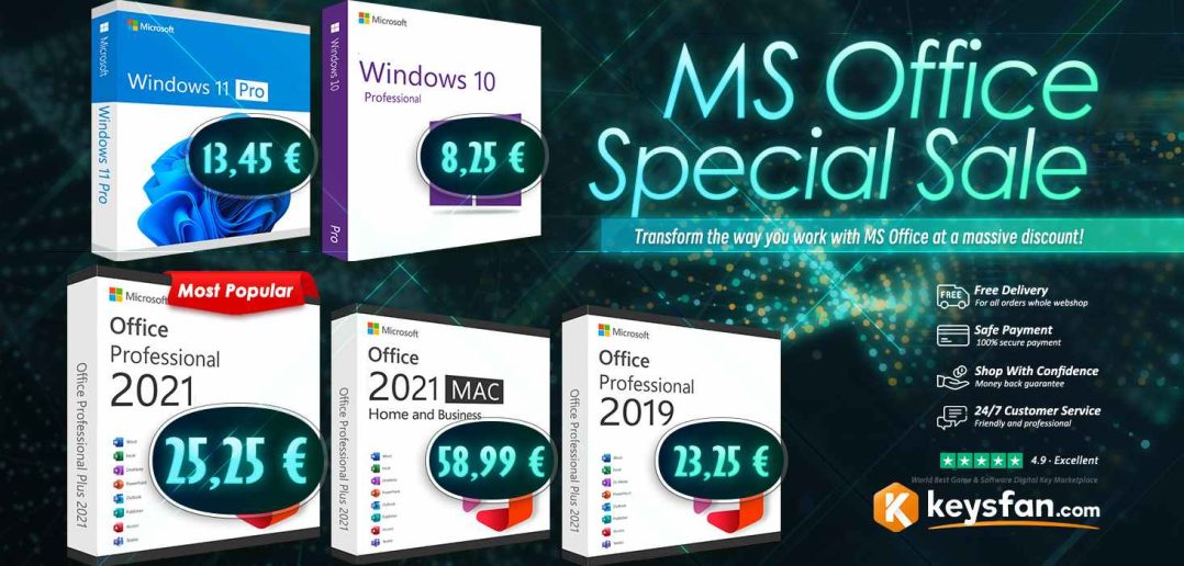 Keysfan: Špeciálne ponuky pre Windows 11 a Office 2021 už od 10€!
