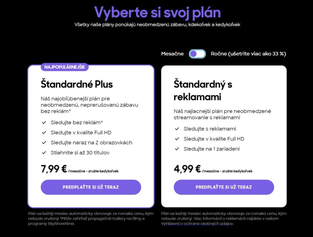 SkyShowtime už na Slovensku ponúka aj predplatné s reklamami