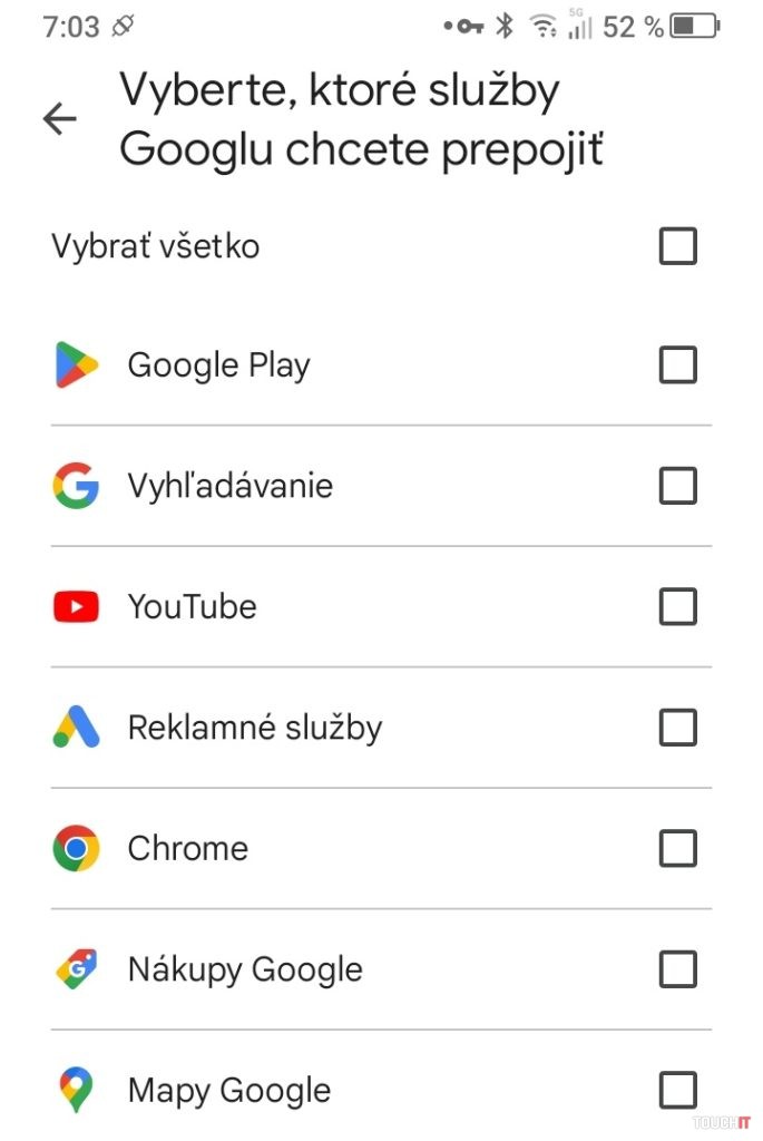 google prepojene sluzby