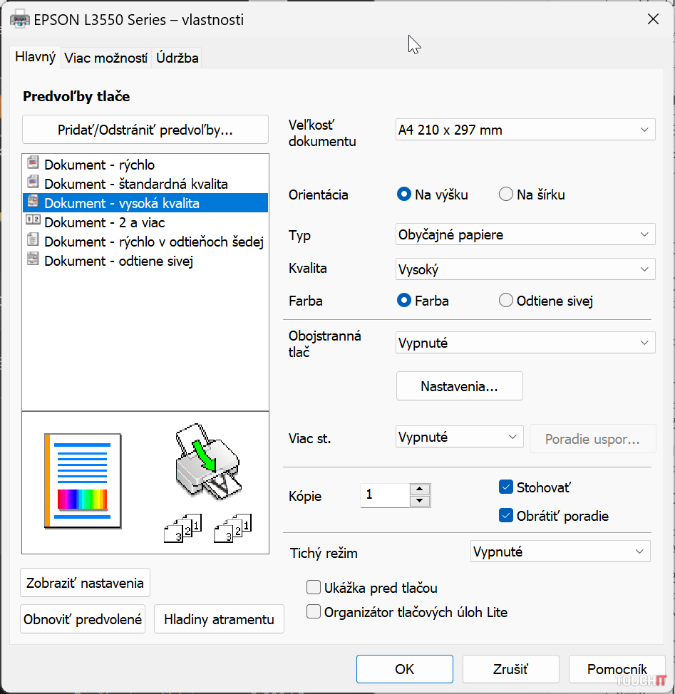 Epson EcoTank L3550 windows driver print