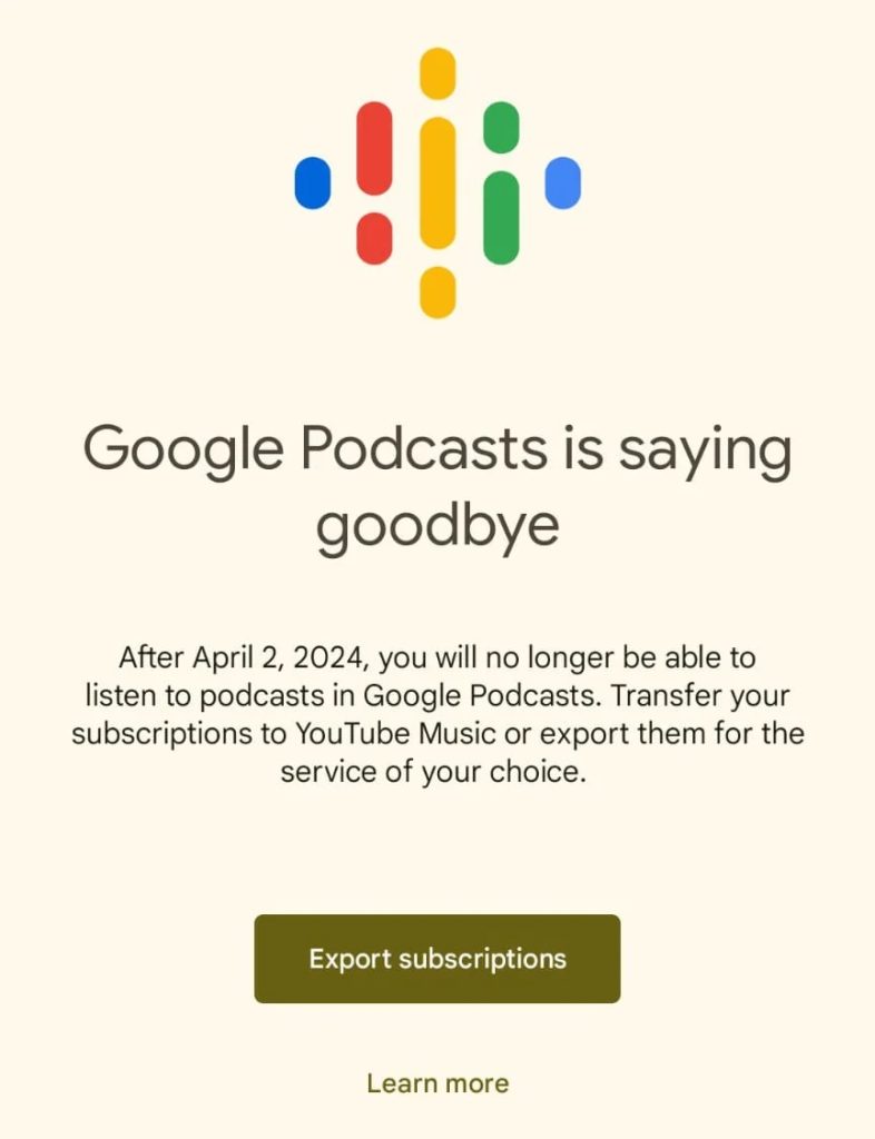upozornenie koniec google podcast