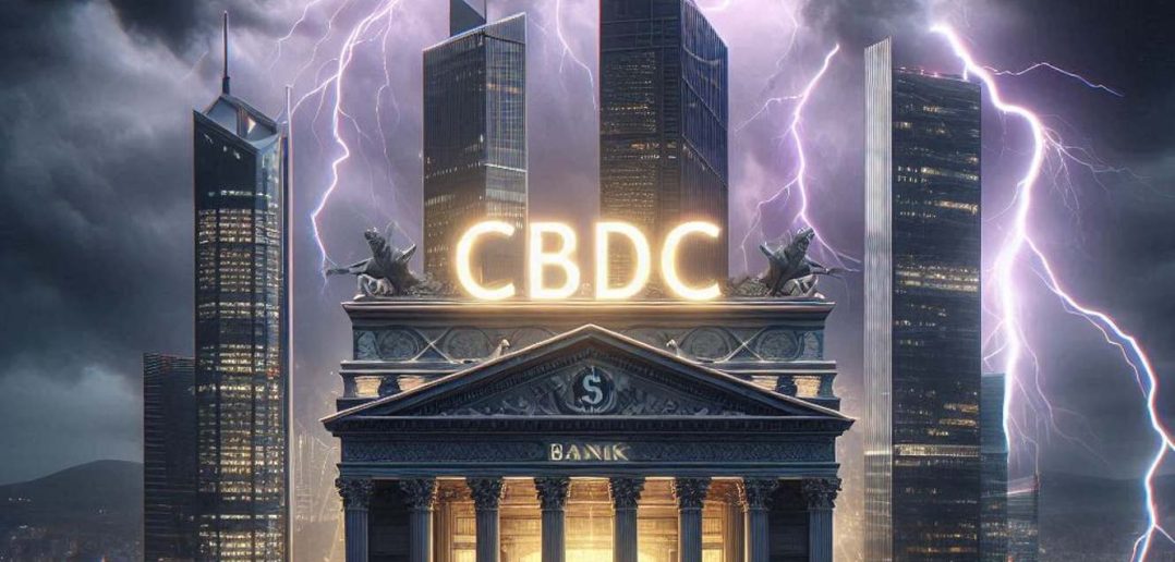 CBDC text bank building AI image