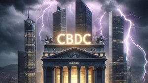 CBDC text bank building AI image