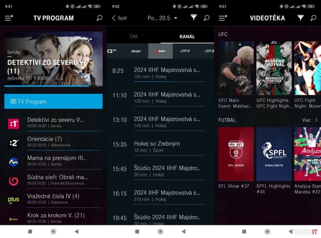 TV program a videotéka DIGI