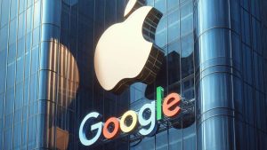 logo apple a google obrazok AI