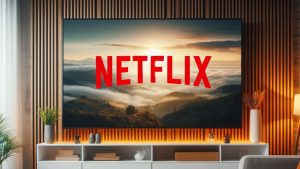 TV s logom netflixu v obyvacke