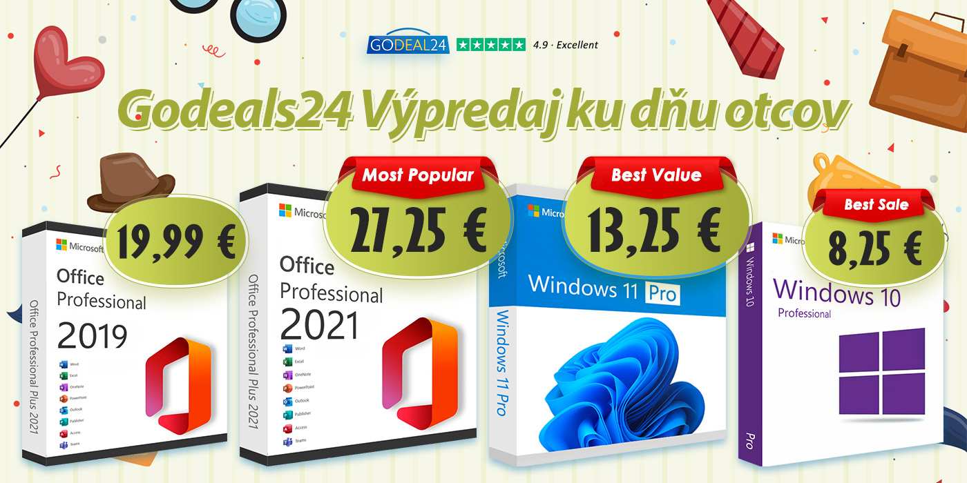 Doprajte otcovi Windows a Microsoft Office Pro len za 25 €!