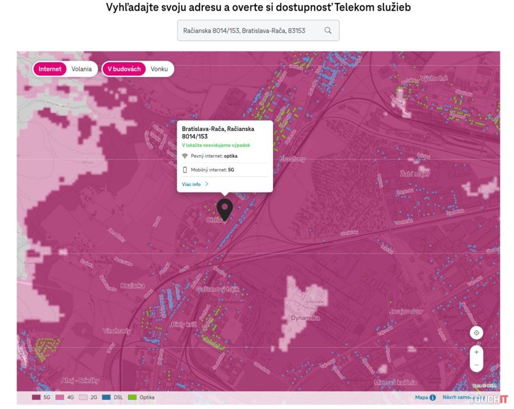 Telekom: Nová mapa pokrytia