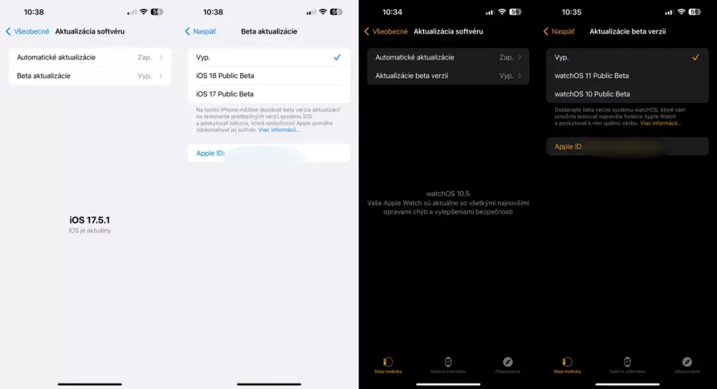 Výber verejnej beta verzie pre iPhone a Apple Watch