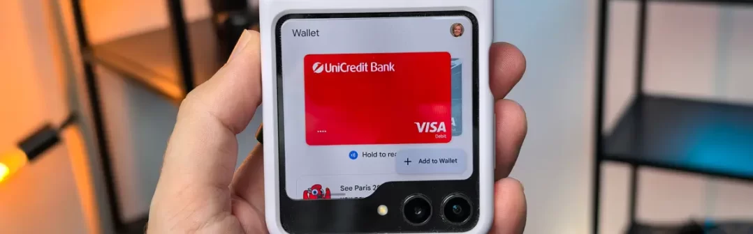 Peňaženka Google na vonkajšom displeji Galaxy Z Flip