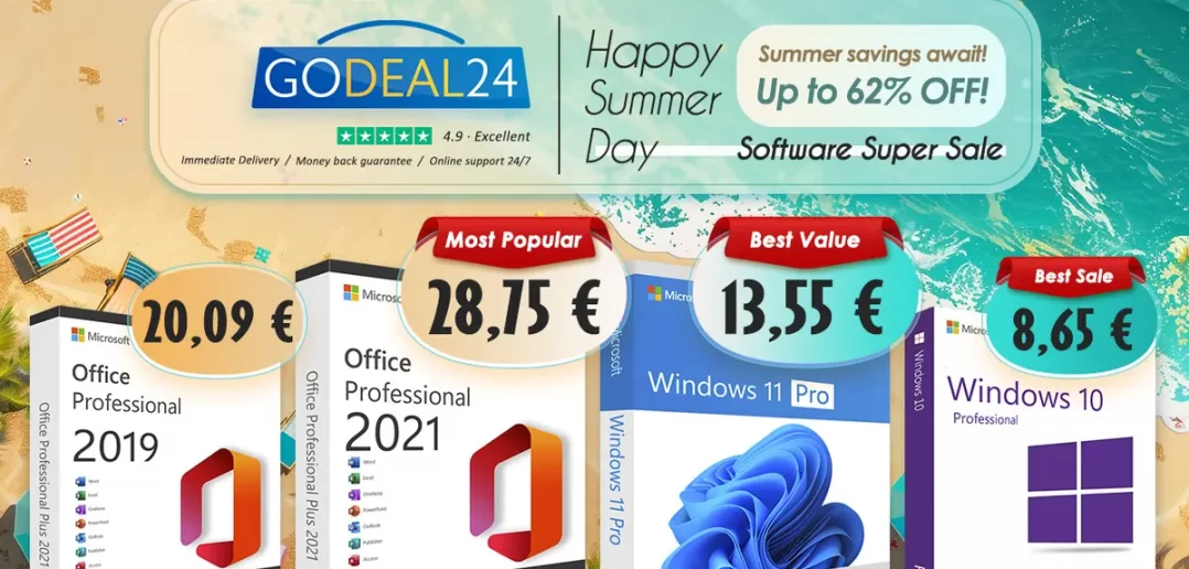 Získajte doživotný balík Microsoft Office 2021 od 17 € a až 62 % zľavu na letný výpredaj Godeal24!