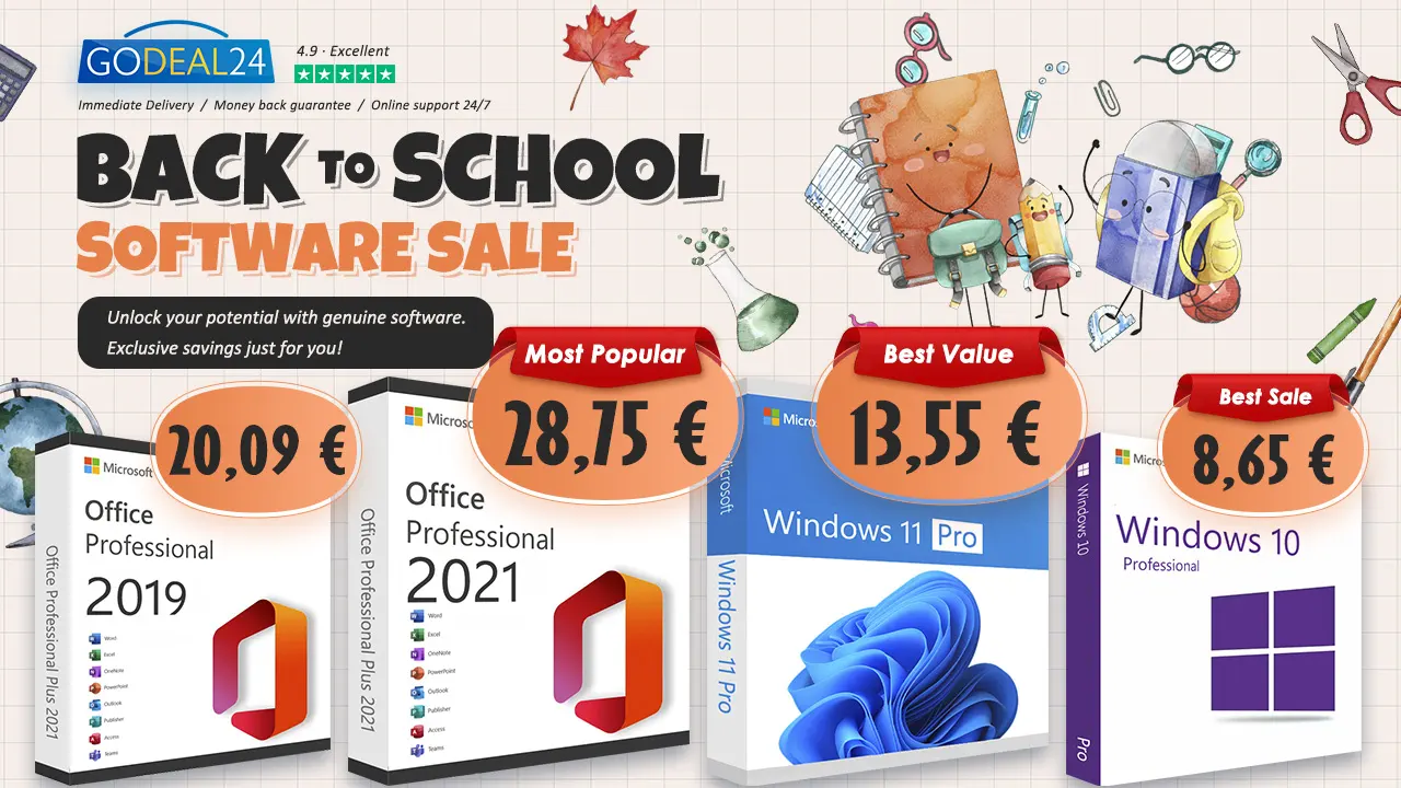 Vráťte sa do školy s doživotným Microsoft Office a Windows 11, teraz od 10€ na Godeal24