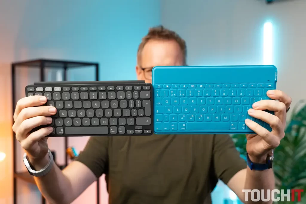 Porovnanie Logitech Keys-to-Go 2 (vľavo) a Logitech Keys-to-Go (vpravo)
