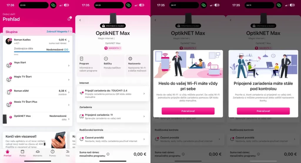 Wi-Fi Manager v aplikácii Telekom