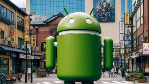 android 15 statue AI image