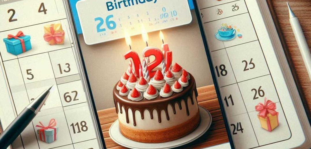 birthday cake smartphone AI image