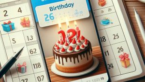 birthday cake smartphone AI image