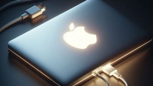 charging laptop macbook AI image