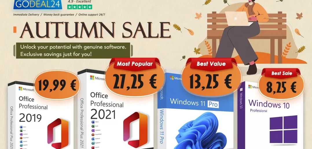 Získajte doživotný prístup k Windows 11 Pro a Microsoft Office 2021 od 10€ na Godeal24 v Jesennom výpredaji