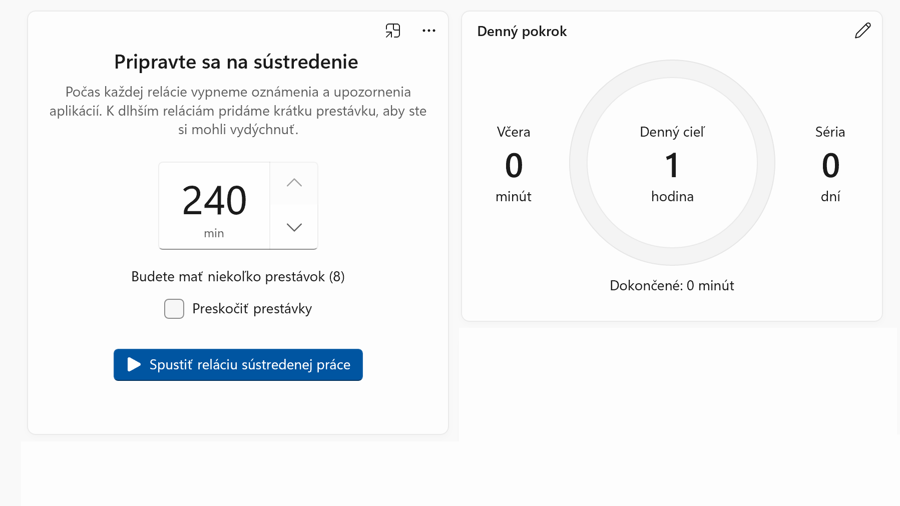 Režim sústredenia vo Windows 11