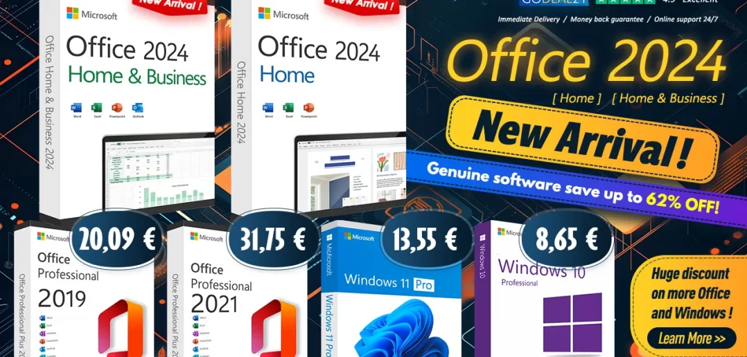 Najlepší čas na získanie lacného Microsoft Office 2021 a Windows 11 Pro od 10€ na Godeal24